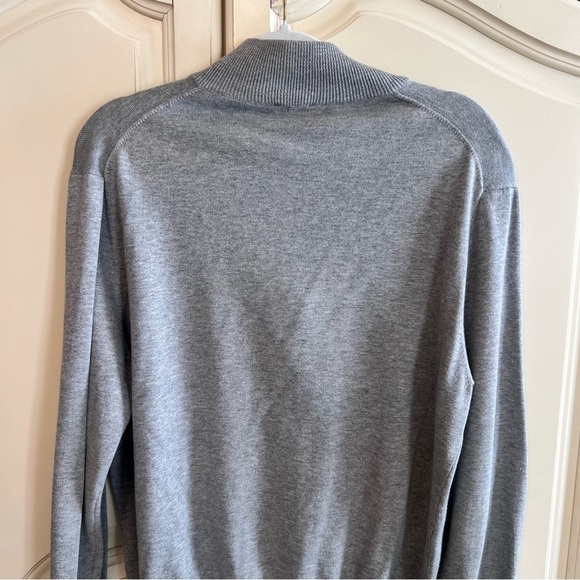 Joseph A. Bank Pima Cotton Quarter Zip Business Casual Sweater, Gray, Medium - Picture 9 of 11